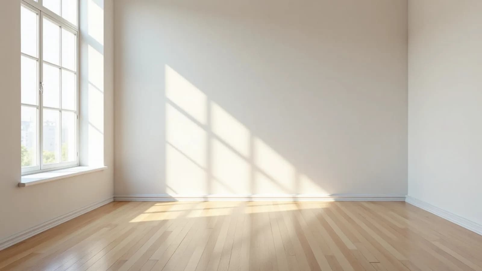 Empty living room (Virtual Staging), before staging