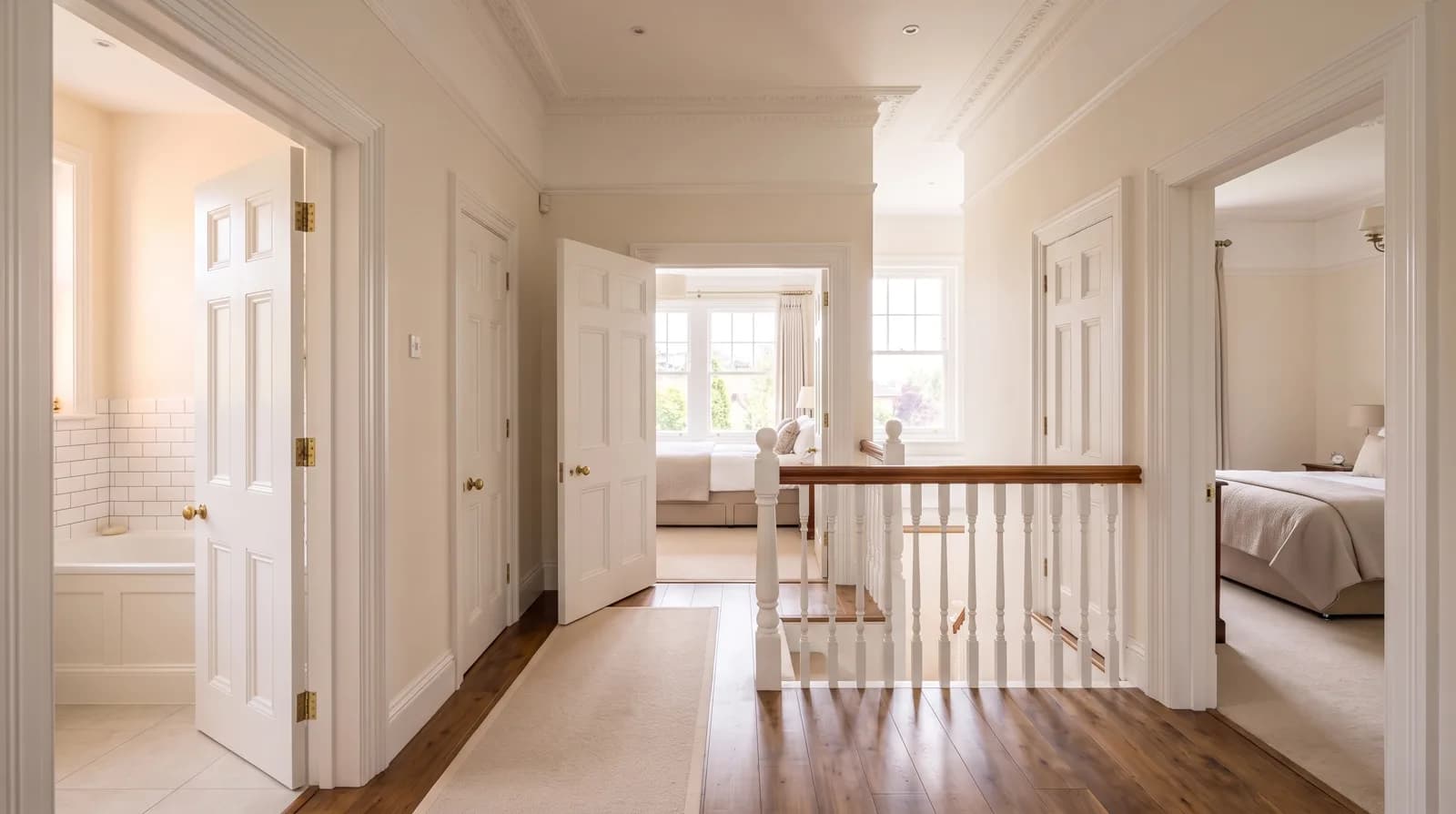 First-floor landing (Virtual Staging), before staging