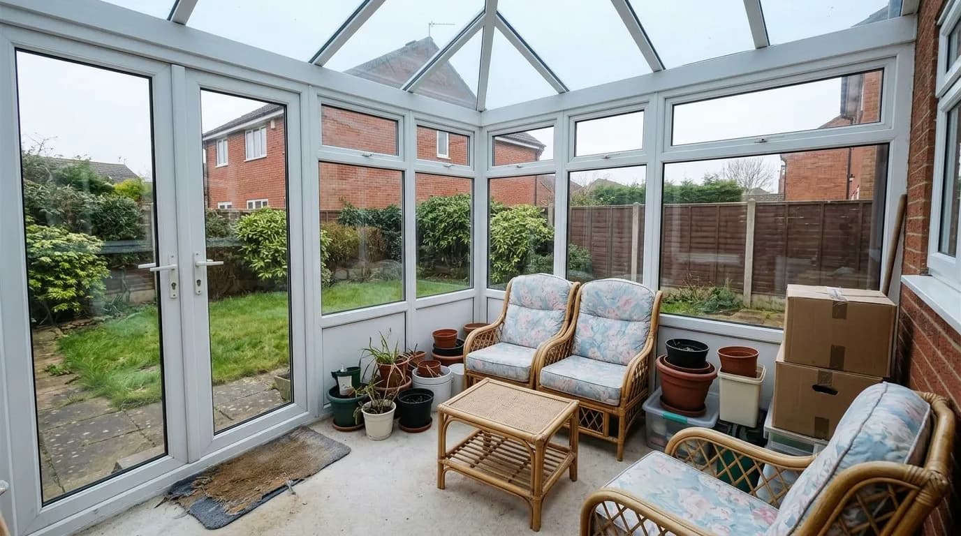 Conservatory, UK (Virtual Staging), before staging