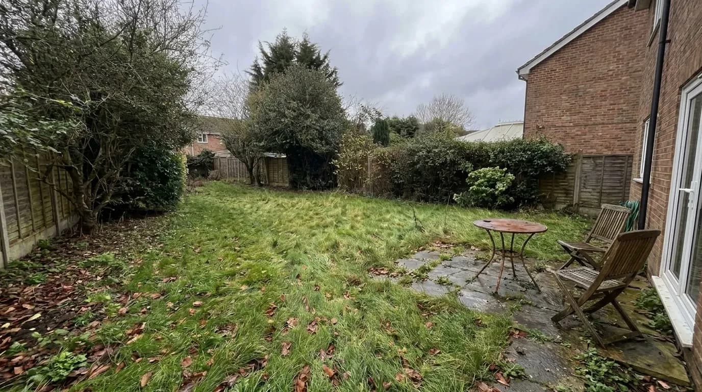 Back garden, UK (Exterior Enhancement), before staging