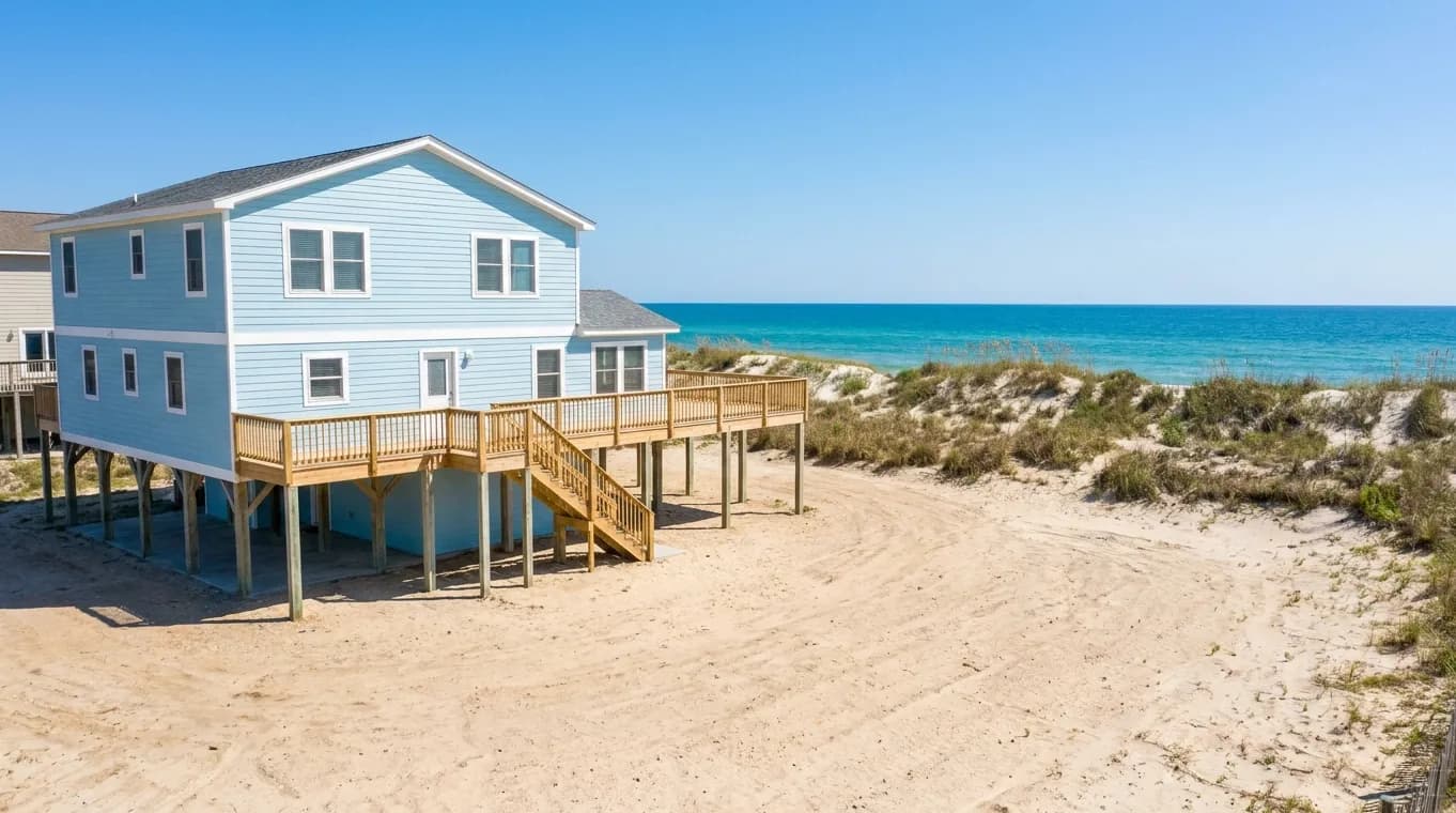 Beach house, US (Exterior Enhancement), before staging